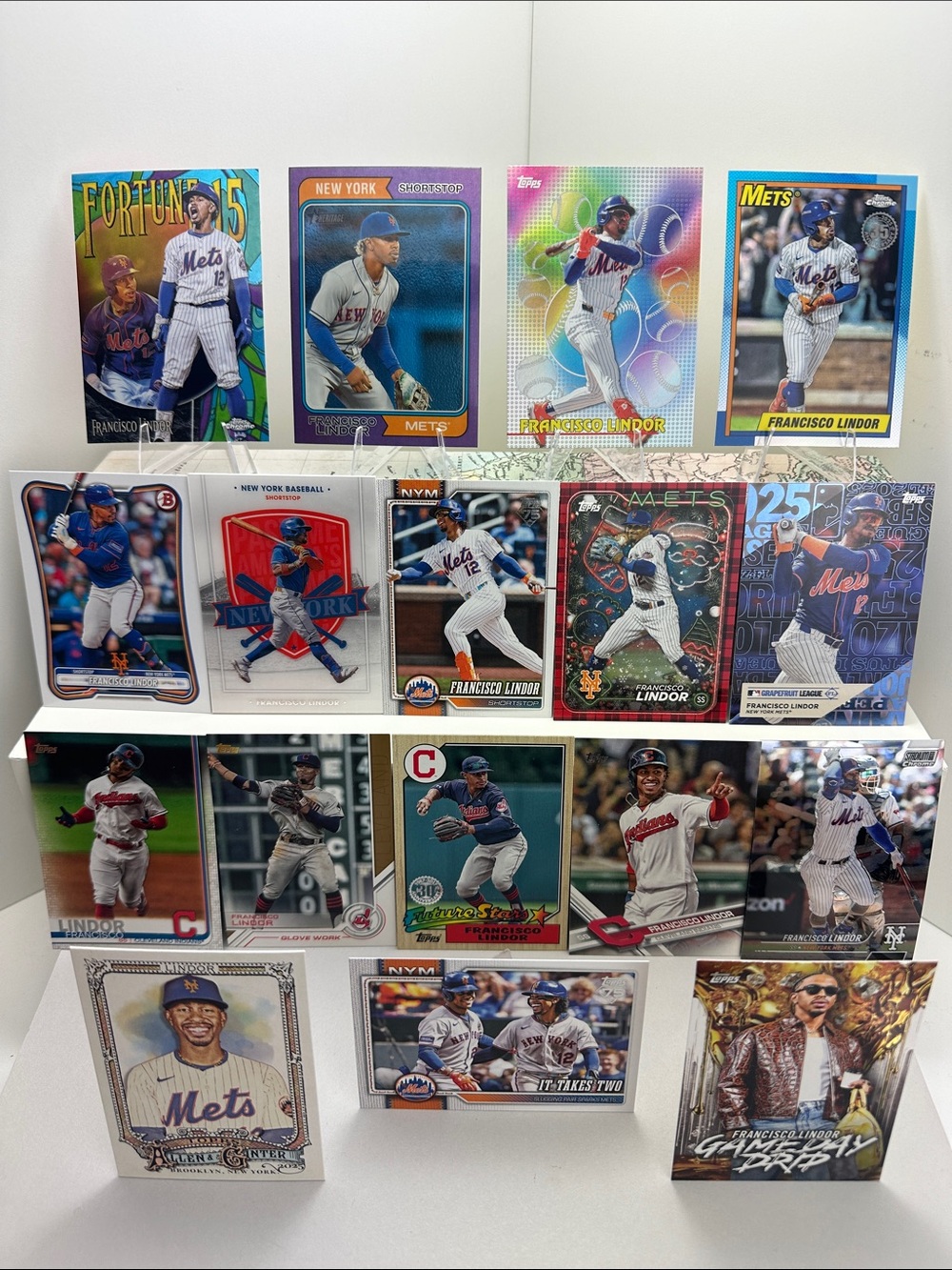 Francisco Lindor lot of 17 (Mets, Cleveland)